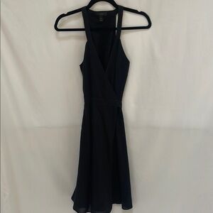 J.Crew Black Linen Sleeveless Wrap Dress